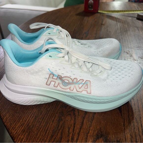 Hoka One One Mach 6 Womens Size 8B Frost/Aqua Athletic Running Shoes - Picture 6 of 11